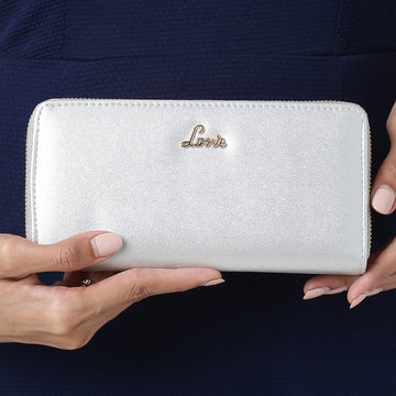 Lavie Sufi Metalic Pro Women's Zip Around Wallet Large Silver