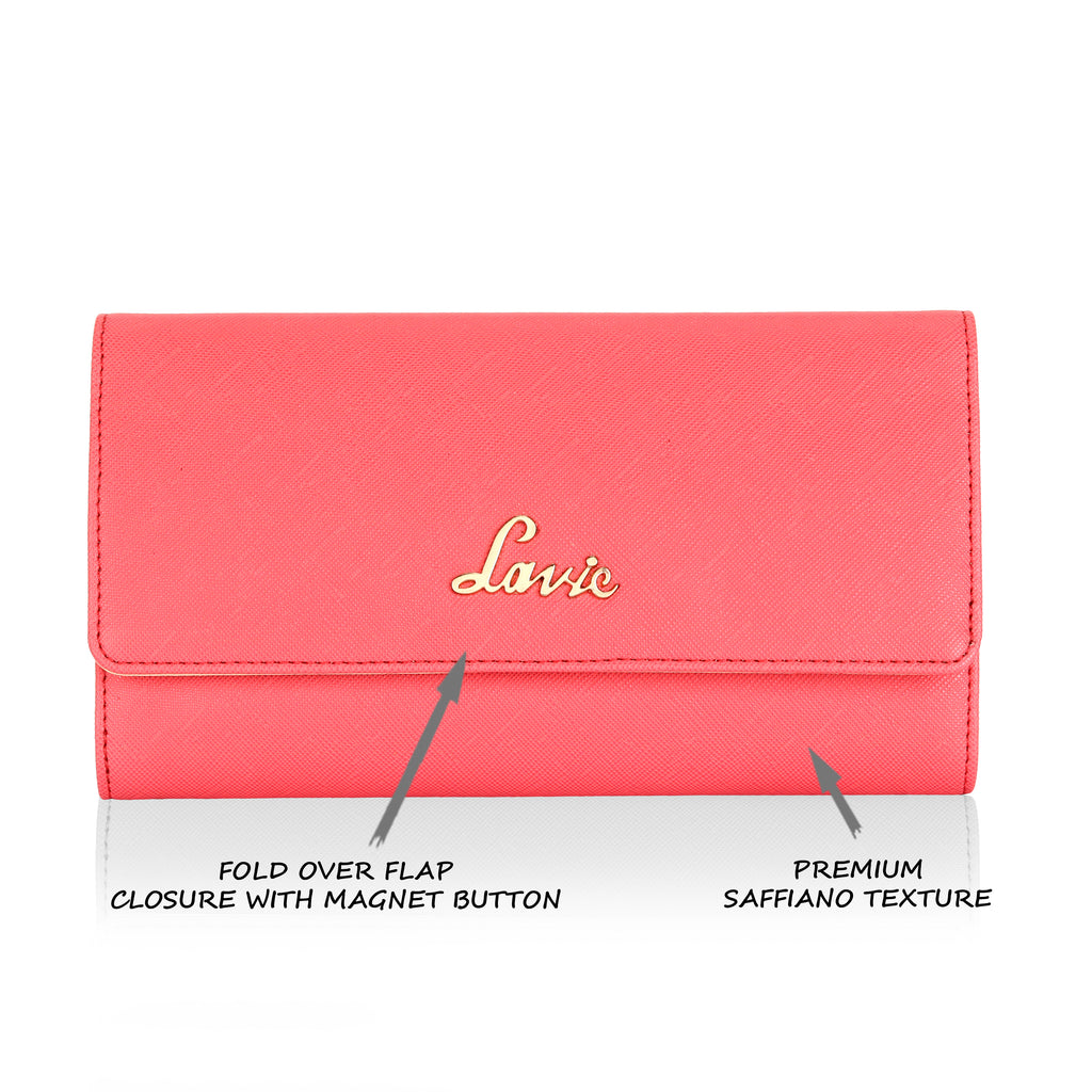 Lavie Trifiano Women's Trifold Wallet Large Coral