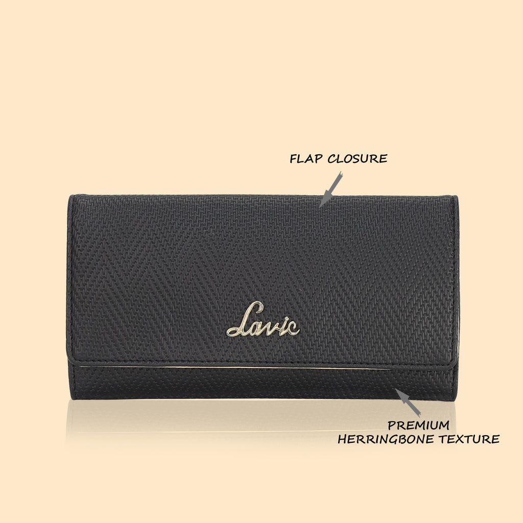Lavie Herring Pro Women's 3 Fold Wallet Large Black