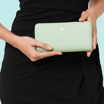 Lavie Chevron Women's zip around wallet Large Mint