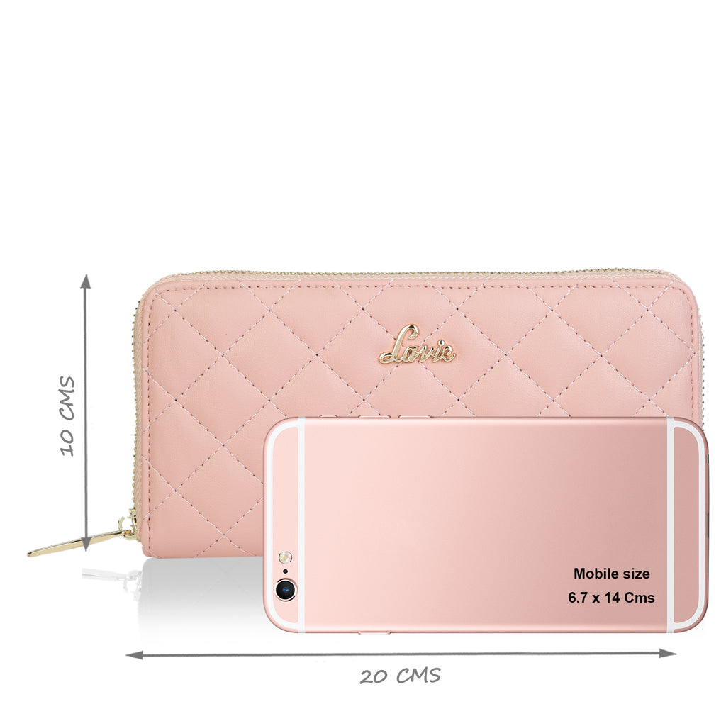 Lavie Quilt Eden women's zip around wallet Large Light Pink