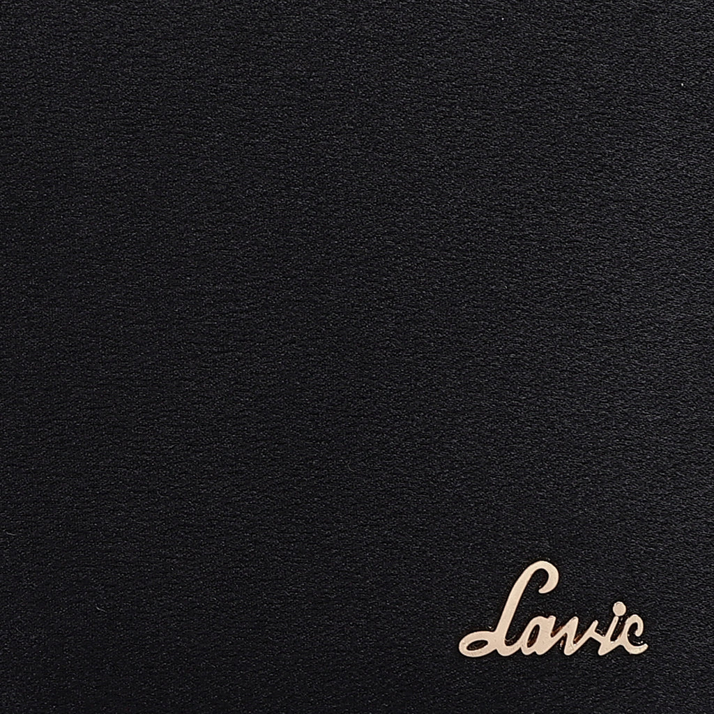 Lavie Gold Strap Women's Handle Frame Clutch Purse Small Black