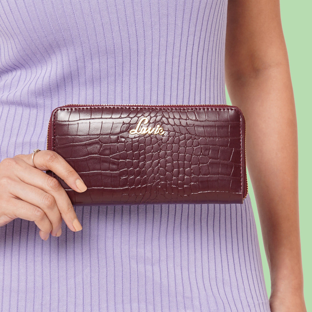 Lavie Glossy Sacy women's Zip Around wallet Large Maroon
