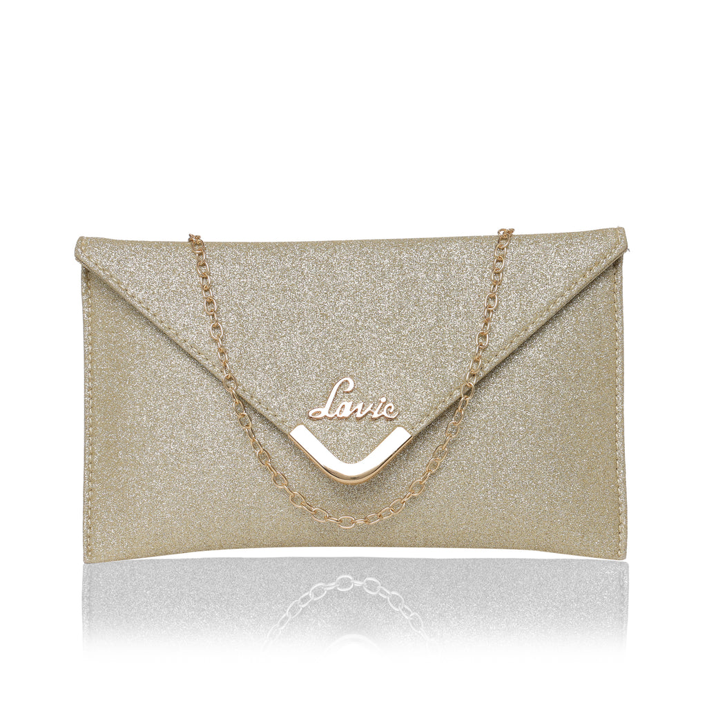 Lavie Flashy Women's Envelope Clutch Purse Large Gold