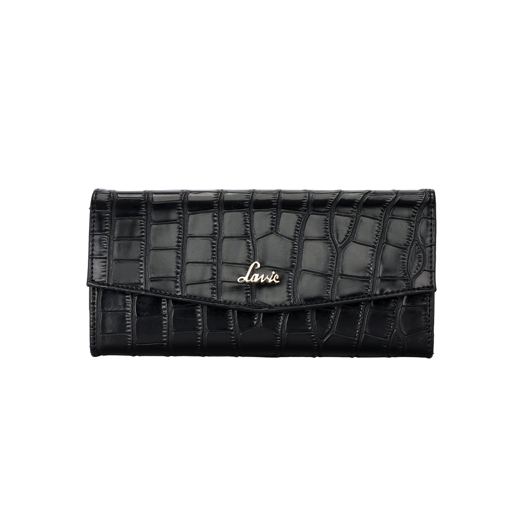 Lavie Croc Piano Women's Gift Box Wallet Large Black