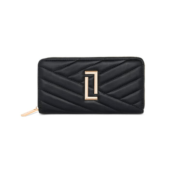 Lavie Luxe Cross Quilt Women's Zip Around Wallet Large Black