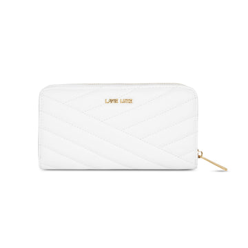 Lavie Luxe Cross Quilt Women's Zip Around Wallet Large White