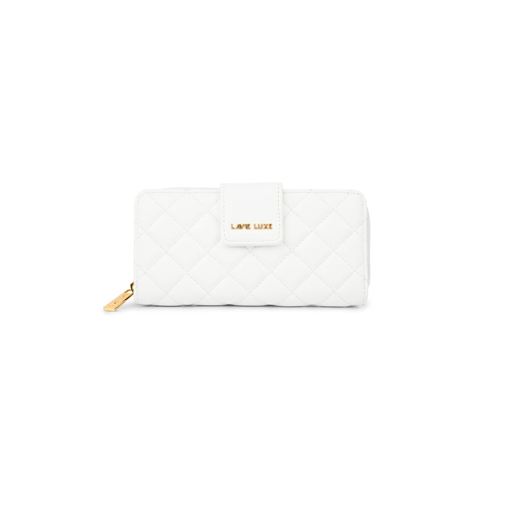 Lavie Luxe Diamond Women's Bifold Wallet Large White