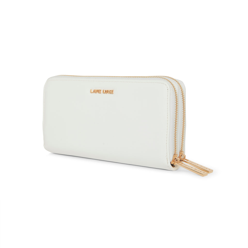 Lavie Luxe Dual Zip Women's Wallet Large White